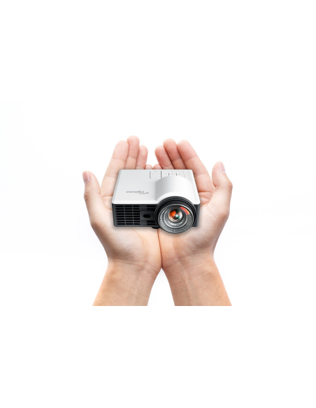 Proyector Optoma ML1050STi, LED ultracompacto de corta distancia, gran pantalla en la palma de tu mano