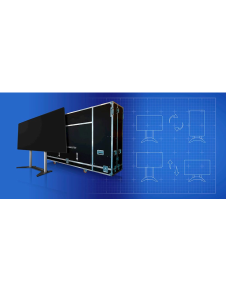 Flightcase de transporte Optoma QUADShow  todo en uno, Elevación vertical motorizada